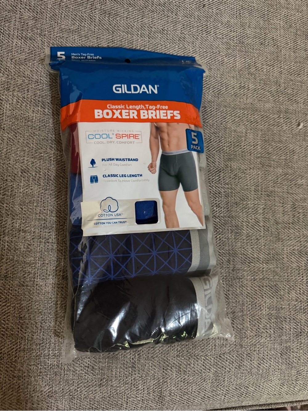 Gildan Boxer Briefs Pack - Blue, Black, Gray